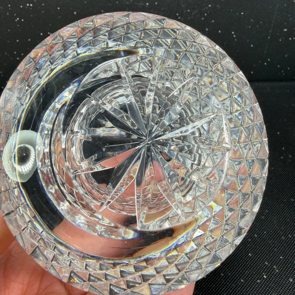 Waterford Crystal Alana Open Sugar Bowl Diamond Cut Glass Votive Holder Heavy